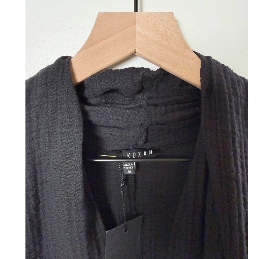 Women's Black Kozan Sleeveless Draped V-Neck Maxi Dress XL - Picture 4 of 9